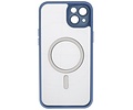 Mat-Transparent met Camera Beschermer Magsafe Case voor iPhone 15 Plus Blauw