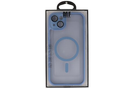 Mat-Transparent met Camera Beschermer Magsafe Case voor iPhone 15 Plus Blauw