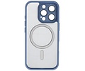Mat-Transparent met Camera Beschermer Magsafe Case voor iPhone 15 Pro Max Blauw