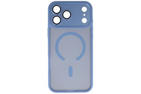 Mat-Transparent met Camera Beschermer Magsafe Case voor iPhone 17 Pro Max Blauw