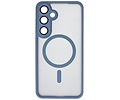 Mat-Transparent met Camera Beschermer Magsafe Case voor Samsung Galaxy S24 - S25 Blauw