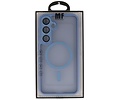 Mat-Transparent met Camera Beschermer Magsafe Case voor Samsung Galaxy S24 - S25 Blauw