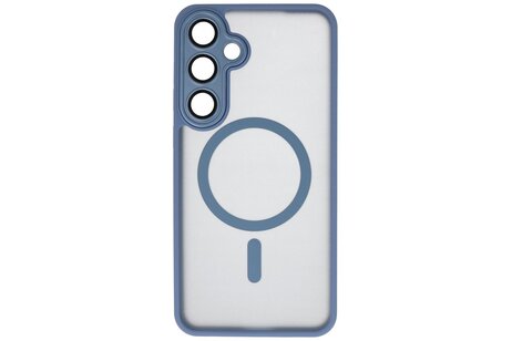 Mat-Transparent met Camera Beschermer Case voor Samsung Galaxy S24 Plus - S25 Plus Blauw