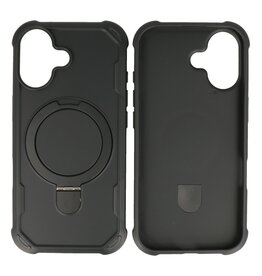Leger Serie - Magsafe met Staande Functie Hoesje iPhone 17 Zwart
