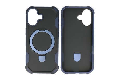Leger Serie - Magsafe met Staande Functie Hoesje voor de iPhone 17 Donker Blauw