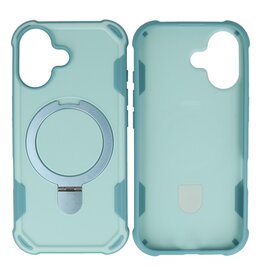 Leger Serie - Magsafe met Staande Functie Hoesje iPhone 17 Turquoise
