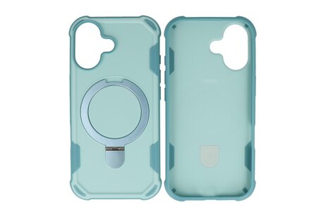 Leger Serie - Magsafe met Staande Functie Hoesje voor de iPhone 17 Turquoise