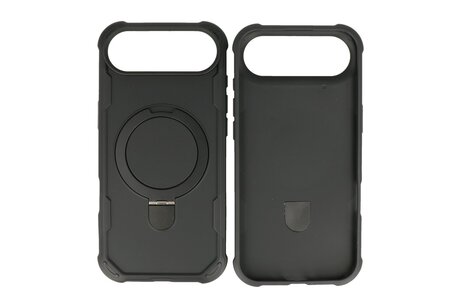 Leger Serie - Magsafe met Staande Functie Hoesje voor de iPhone 17 Air Zwart