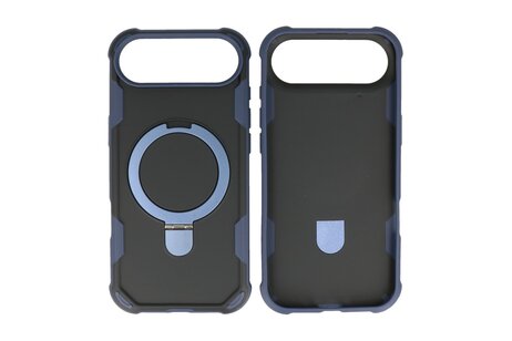 Leger Serie - Magsafe met Staande Functie Hoesje voor de iPhone 17 Air Donker Blauw
