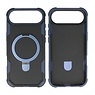 Leger Serie - Magsafe met Staande Functie Hoesje iPhone 17 Air Donker Blauw