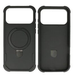 Leger Serie - Magsafe met Staande Functie Hoesje iPhone 17 Pro Zwart