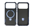 Leger Serie - Magsafe met Staande Functie Hoesje voor de iPhone 17 Pro Donker Blauw