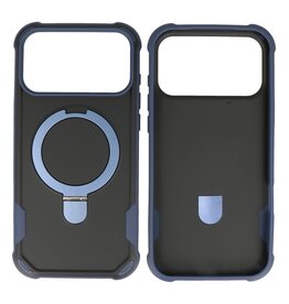Leger Serie - Magsafe met Staande Functie Hoesje iPhone 17 Pro Donker Blauw