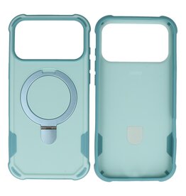 Leger Serie - Magsafe met Staande Functie Hoesje iPhone 17 Pro Turquoise