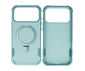 Leger Serie - Magsafe met Staande Functie Hoesje voor de iPhone 17 Pro Max Turquoise