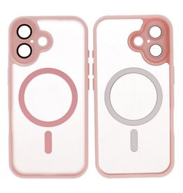 Mat-Transparent met Camera Beschermer Magsafe Case voor iPhone 17 Roze