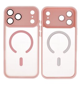 Mat-Transparent met Camera Beschermer Magsafe Case voor iPhone 17 Pro Roze