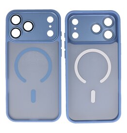 Mat-Transparent met Camera Beschermer Magsafe Case voor iPhone 17 Pro Max Blauw