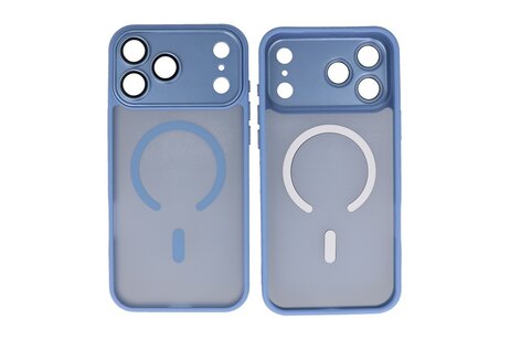Mat-Transparent met Camera Beschermer Magsafe Case voor iPhone 17 Pro Max Blauw
