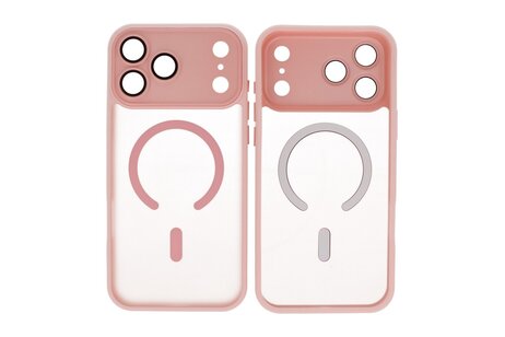 Mat-Transparent met Camera Beschermer Magsafe Case voor iPhone 17 Pro Max Roze