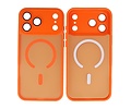 Mat-Transparent met Camera Beschermer Magsafe Case voor iPhone 17 Pro Max Oranje