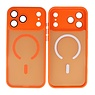 Mat-Transparent met Camera Beschermer Magsafe Case voor iPhone 17 Pro Max Oranje