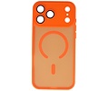 Mat-Transparent met Camera Beschermer Magsafe Case voor iPhone 17 Pro Max Oranje