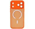 Mat-Transparent met Camera Beschermer Magsafe Case voor iPhone 17 Pro Max Oranje