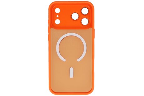 Mat-Transparent met Camera Beschermer Magsafe Case voor iPhone 17 Pro Max Oranje