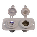 Talamex Dubbel flush frame wit met USB 2.4A en 12V stopcontact