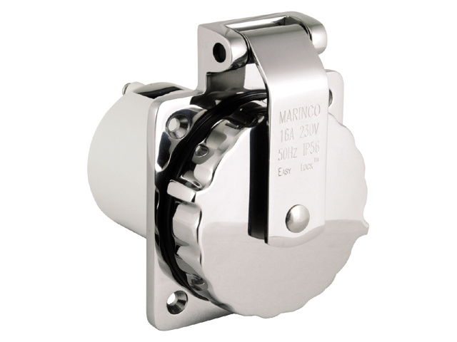 Marinco Inlet 16A Ez Lock SS with Enclosure
