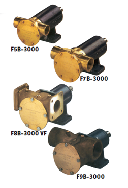 Johnson Pump impellerpomp F8B-3000TSS  279l/min  voetmontage (met mechanical seal & RVS Deksel)