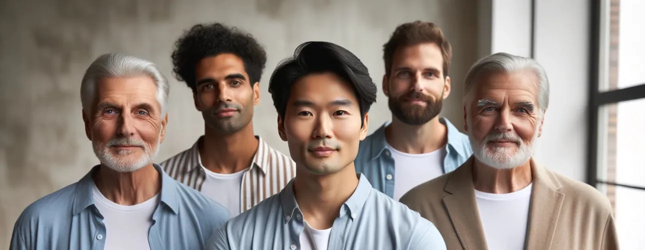 Diverse groep mannen die mogelijk baat hebben bij erectiepillen