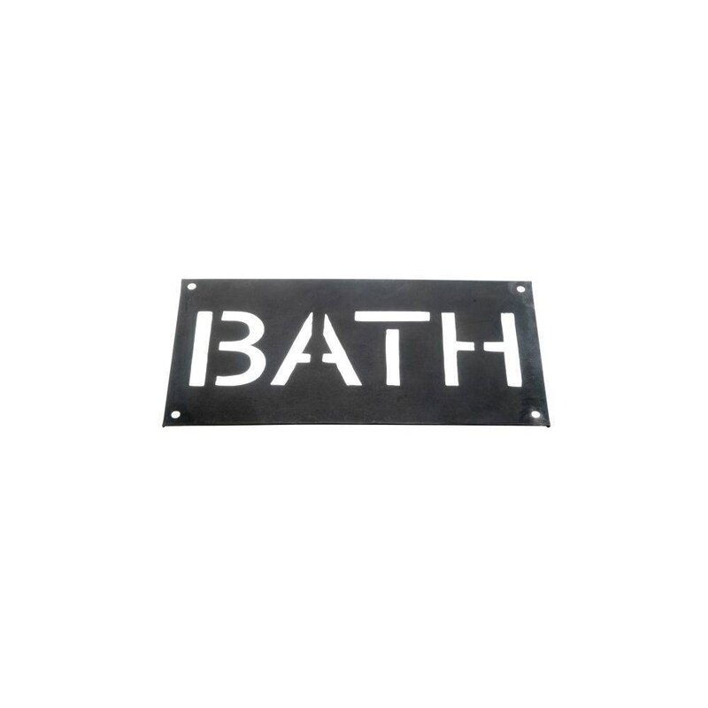 Madam Stoltz-collectie Madam Stoltz Metalen plaatje "BATH"