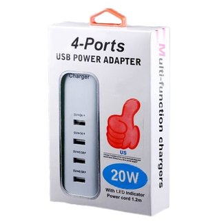 20W 4-ports USB-strømadapter