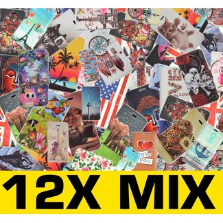 Cubiertas de libro 12X Mix Print para Galaxy S4 Mini