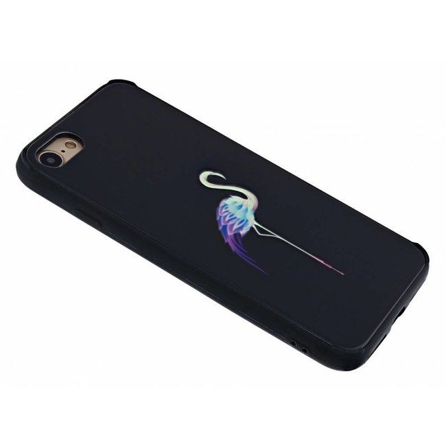 Glow in the Dark Print Flamingo Achterkant hoesje