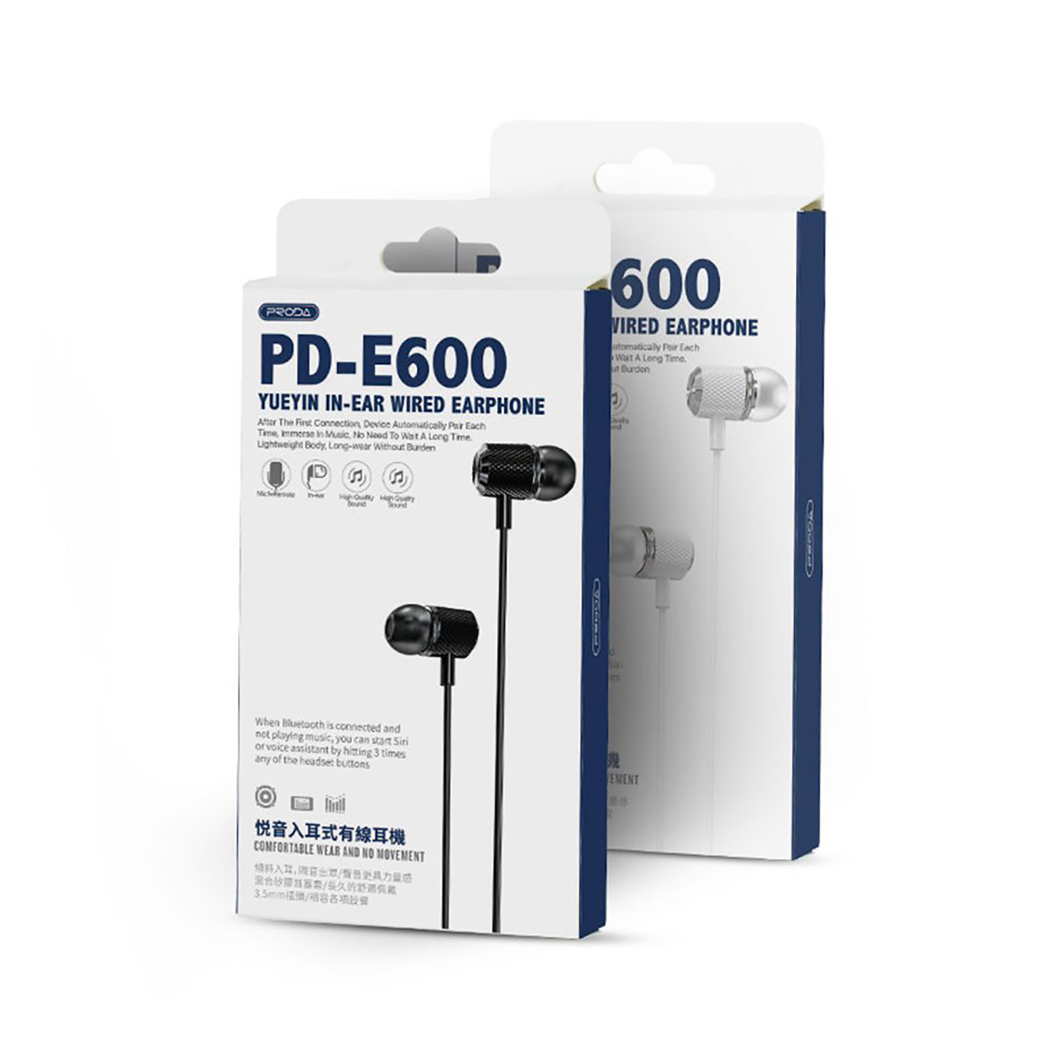 Écouteurs intra-auriculaires filaires PRODA 1m PD-E600