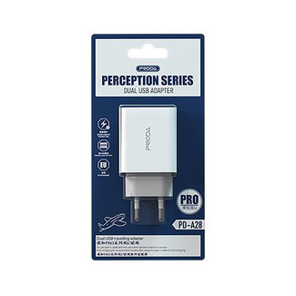 PRODA PRODA Opladningsadapter 2 USB 2.4A Hvid - PD-A28