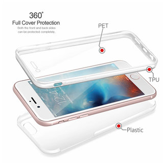 MSS Coque Apple iPhone 7 Plus / 8 Plus TPU Transparent TPU à 360 ° en silicone 2 en 1