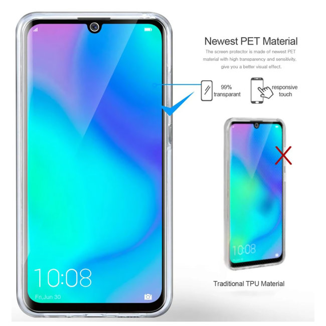 MSS  Huawei Huawei P30 Lite Transparant TPU 360° graden TPU siliconen 2 in 1 hoesje