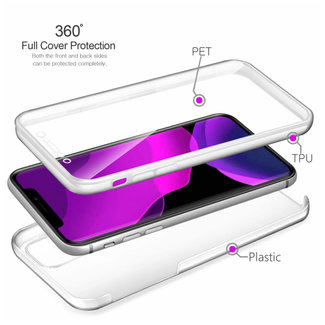 MSS Coque Apple iPhone 11 Pro TPU transparente à 360 ° en silicone TPU 2 en 1