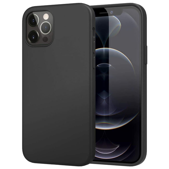 MSS iPhone 12 Pro Zwart TPU Mat zwart Back cover