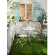 Bistro-Set „Idylle“, 3tlg. | klappbares Balkonset aus cremeweißem Metall