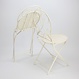 Bistro-Set „Idylle“, 3tlg. | klappbares Balkonset aus cremeweißem Metall