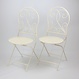 Bistro-Set „Idylle“, 3tlg. | klappbares Balkonset aus cremeweißem Metall