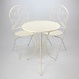 Bistro-Set „Idylle“, 3tlg. | klappbares Balkonset aus cremeweißem Metall