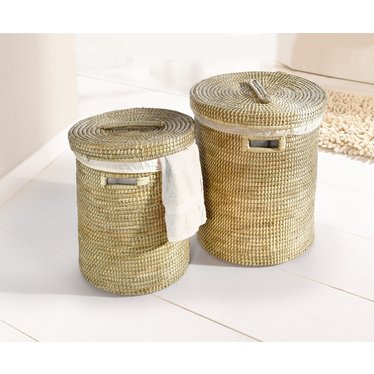 Wäschekorb mit Deckel und Wäschesack - Wohnambiente-Shop