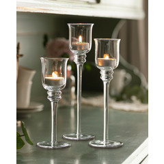 Glas-Kerzenständer, 3er Set