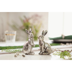 Osterhasen "Silver-Shine" 2er Set